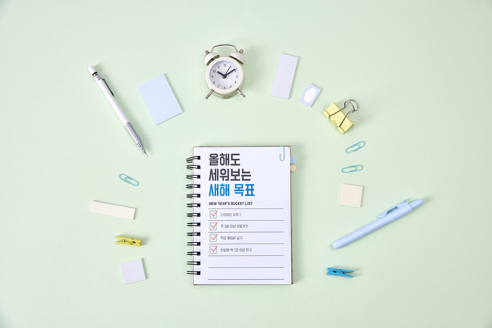 다이어리에 목표설정을 적어봅니다.